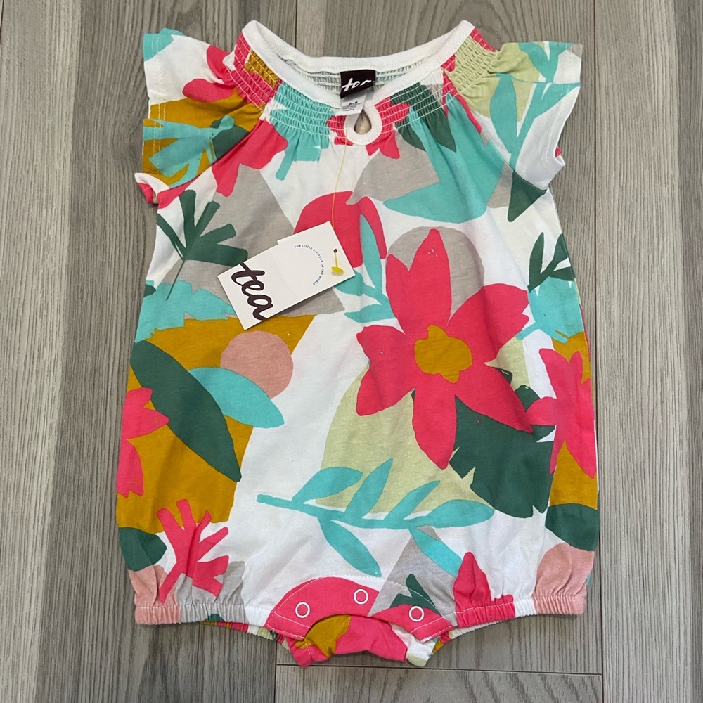 Tea Collection Romper Size 6-9 Months NWT